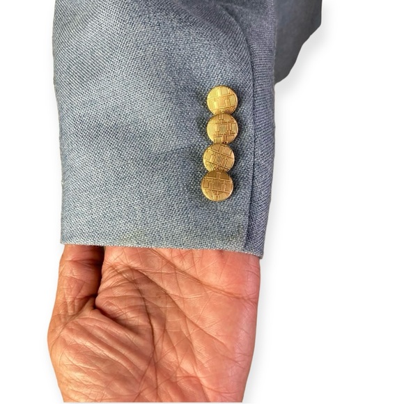 Flash Sale Lanvin Paris Vtg Lt Blue Sport Coat Blazer Jacket - Picture 6 of 15